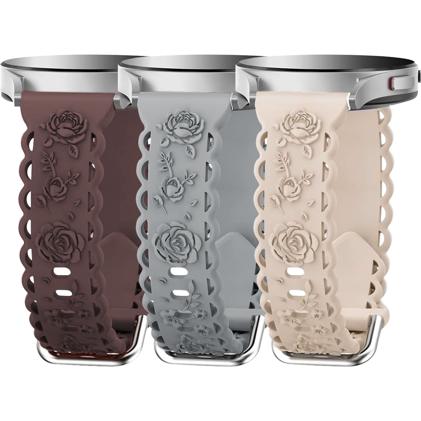 Suitable for 20mm flat silicone strap with hollowed out rose style strap