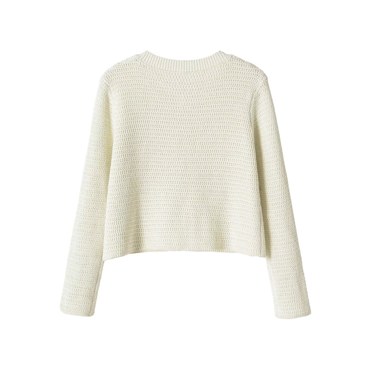 Minimalist metal colored knitted jacket