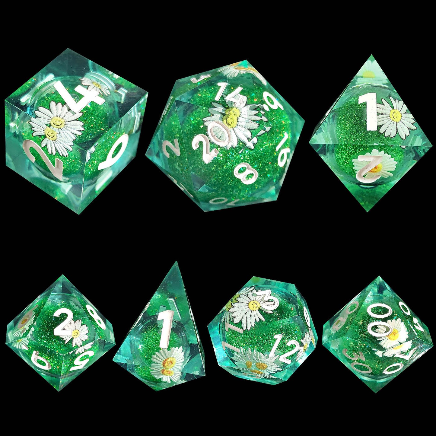 Resin Sand Flow Dice Liquid Core DND DungeonsDragons TRPG Board Game Dice Set Roleplaying Cthulhu