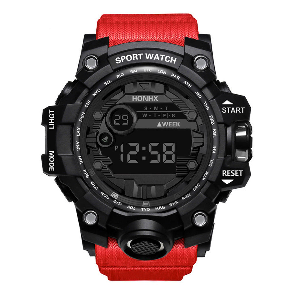 Multi functional outdoor men's electronic watch for male and female students running sports watch