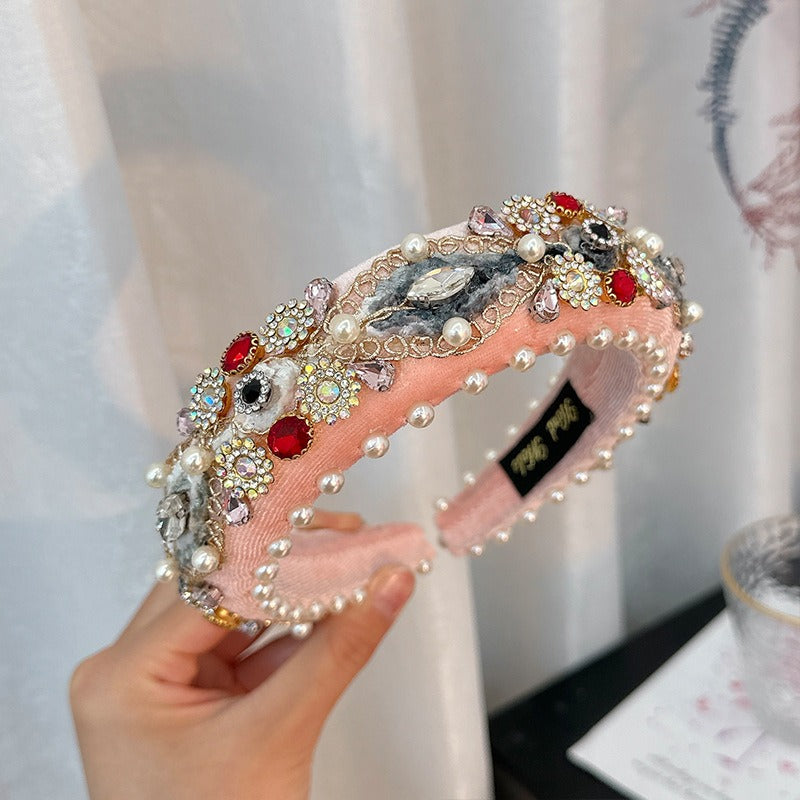 Baroque full set rhinestone handmade headband for women's hair band