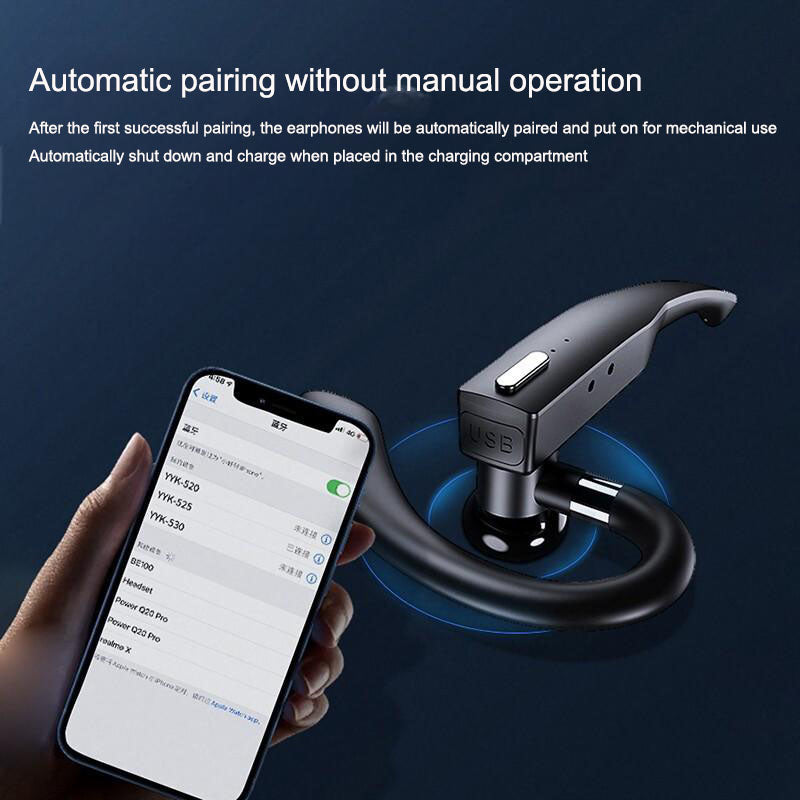 Ear hanging Bluetooth earphones, single ear wireless car call noise cancelling earphones, ear hanging type