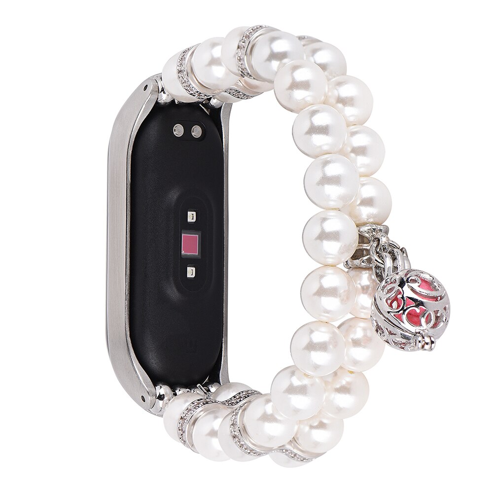 Pearl Wristband Chain Mi Band Strap For Xiaomi 3 4 Bead String Wrist Strap Wrist Miband Replacement Part for Millet 3 4 Bracelet