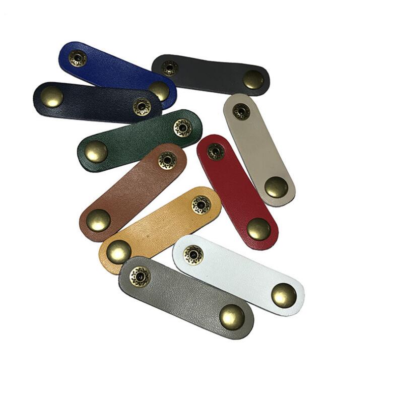 10PCS Leather Cable winder wrapped Cord Line Earphone Cable Bobbin Winder Tie Holder Wrap