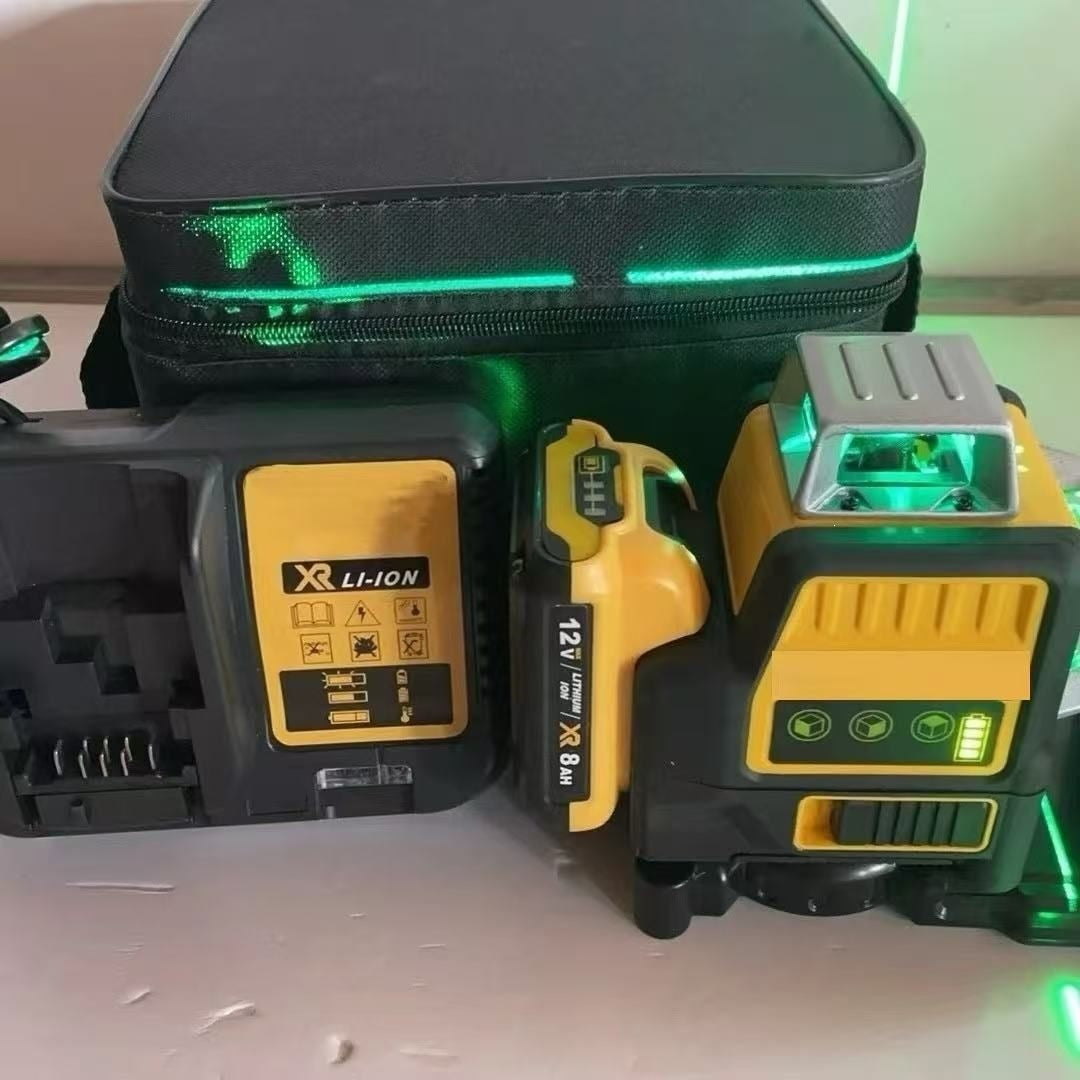 DW New Automatic Green Beam High-Precision Laser Level with Strong Light, 12-Line Wall Alignment, 16-Line Indoor and Outdoor Use