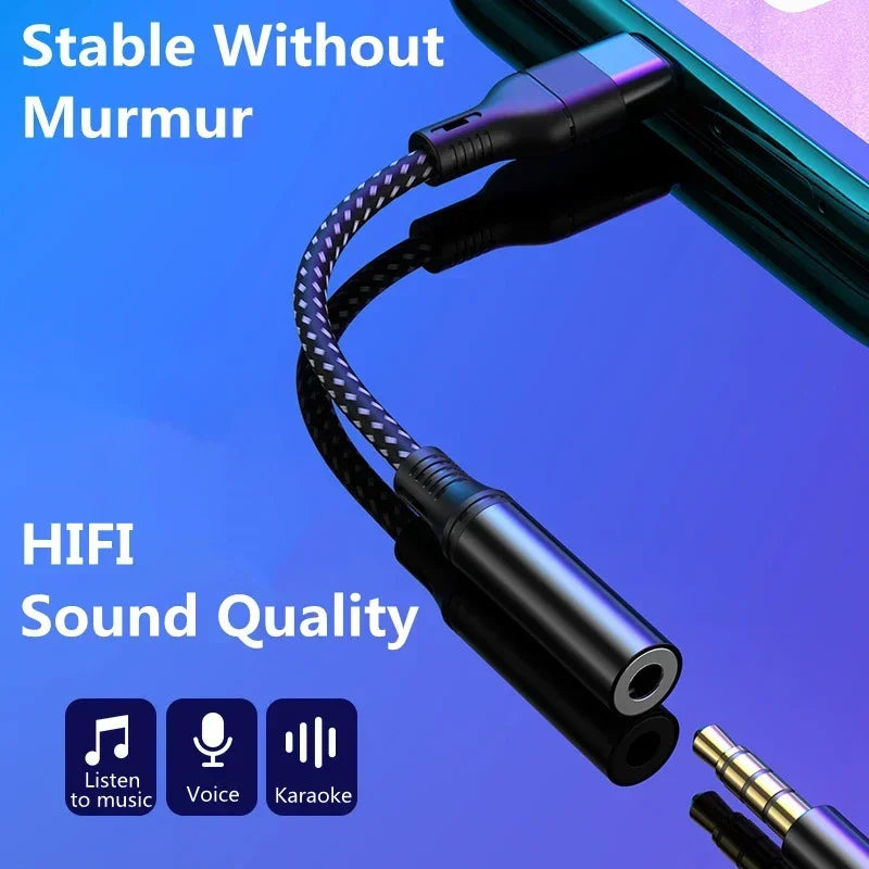 Suitable for Samsung Type-C conversion 3.5 socket headphones Note10/20/S20/S21 adapter cable DAC Blue News