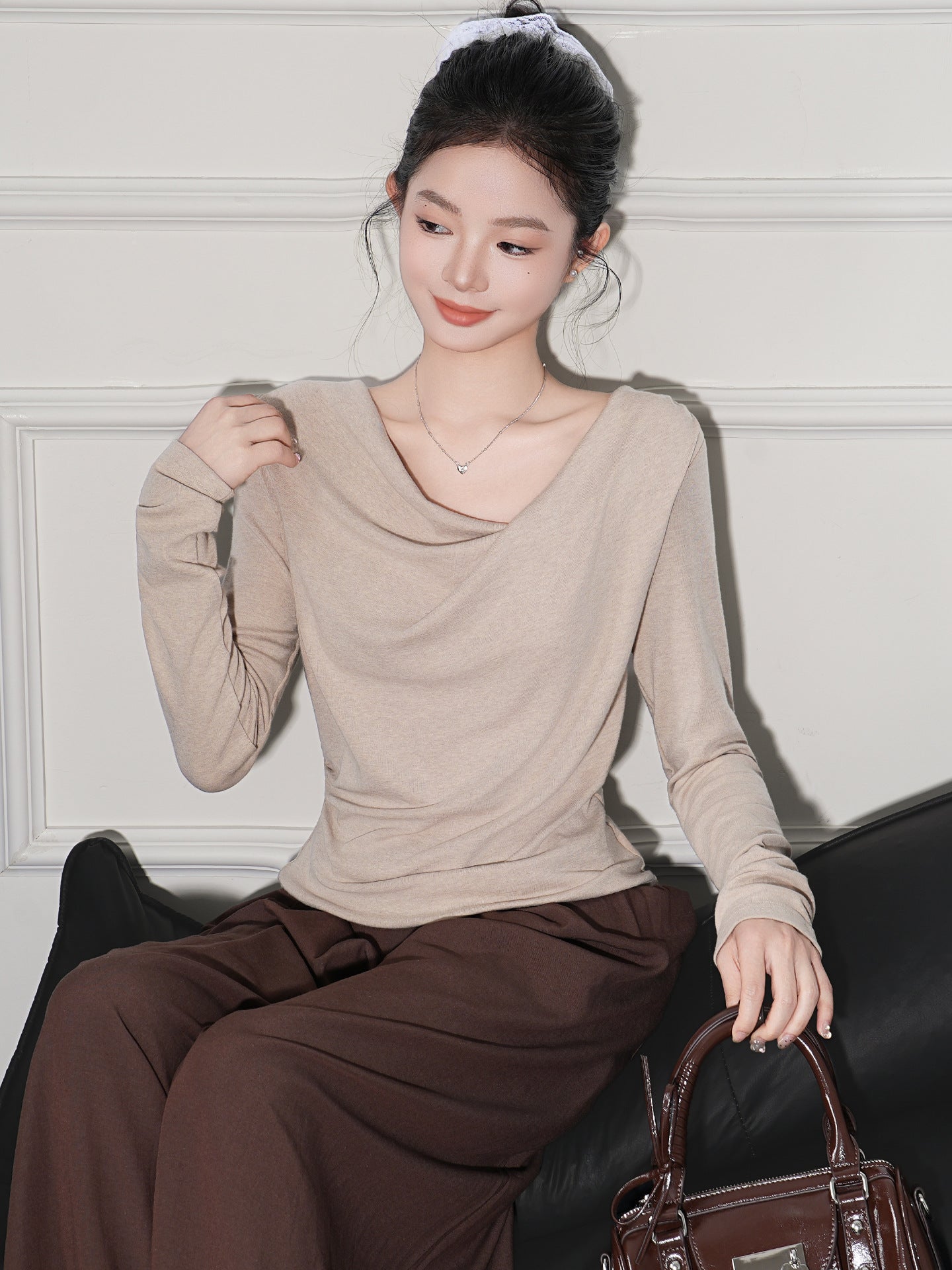 Asymmetric Off-Shoulder T-Shirt for Women, Slim Fit, Unique Design