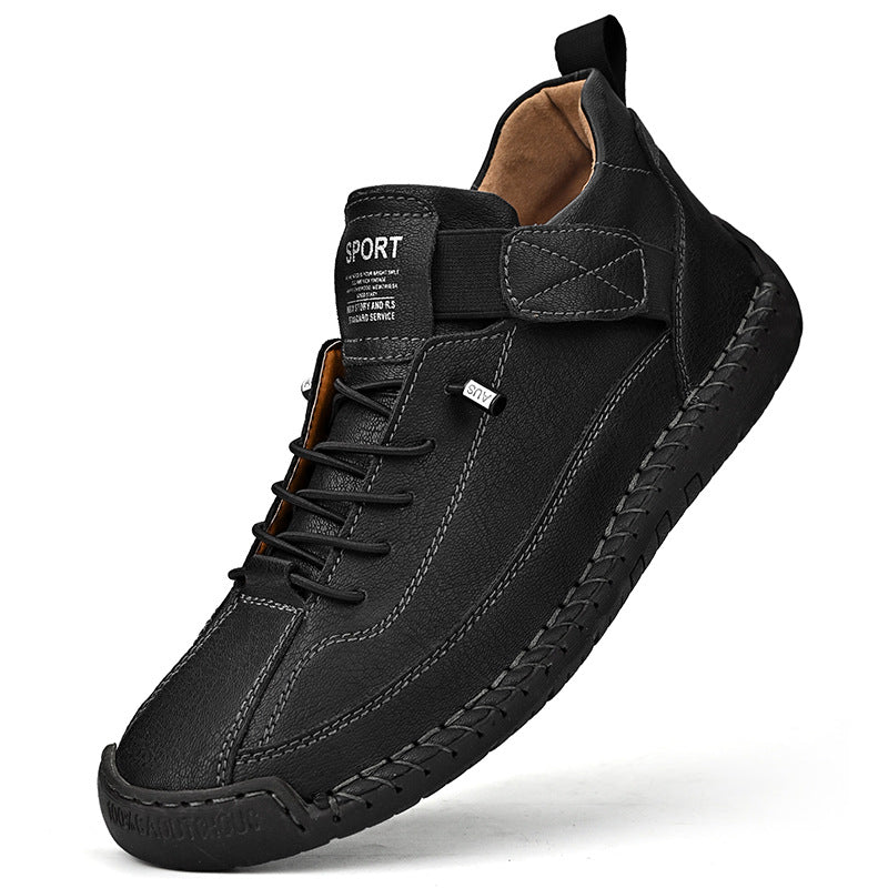 Men's mid top Martin boots outdoor casual workwear stitched men's shoes
