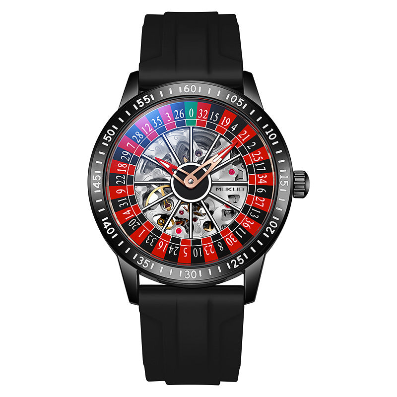 Authentic Export Wooden Wide Gamble Plate Men's Fully Automatic Mechanical Watch Waterproof Luminous Fashion Trendy Wristwatch