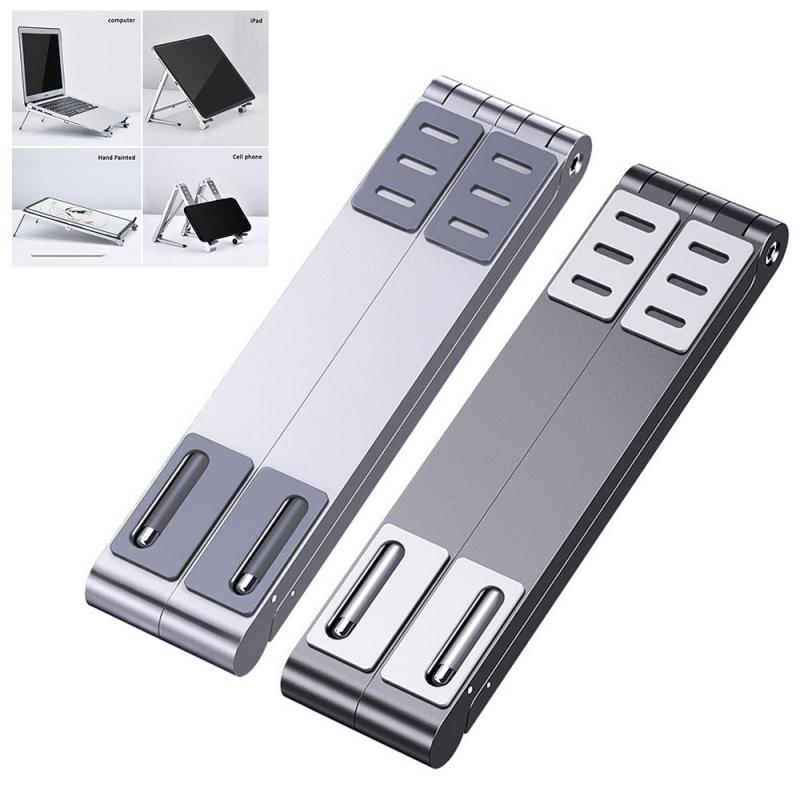 3 In 1  Foldable Laptop Holder Adjustable Aluminum Tablet Desktop Holder For Phone/iPad/Laptop Notebook Cell Phone Holder Stand Support