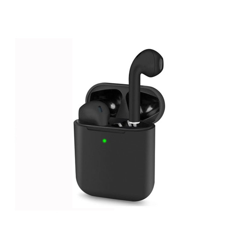 New i9000 tws matte black smart Bluetooth earphones with QI wireless charging 6D heavy bass black earbuds PKi200 i500 i10000 tws