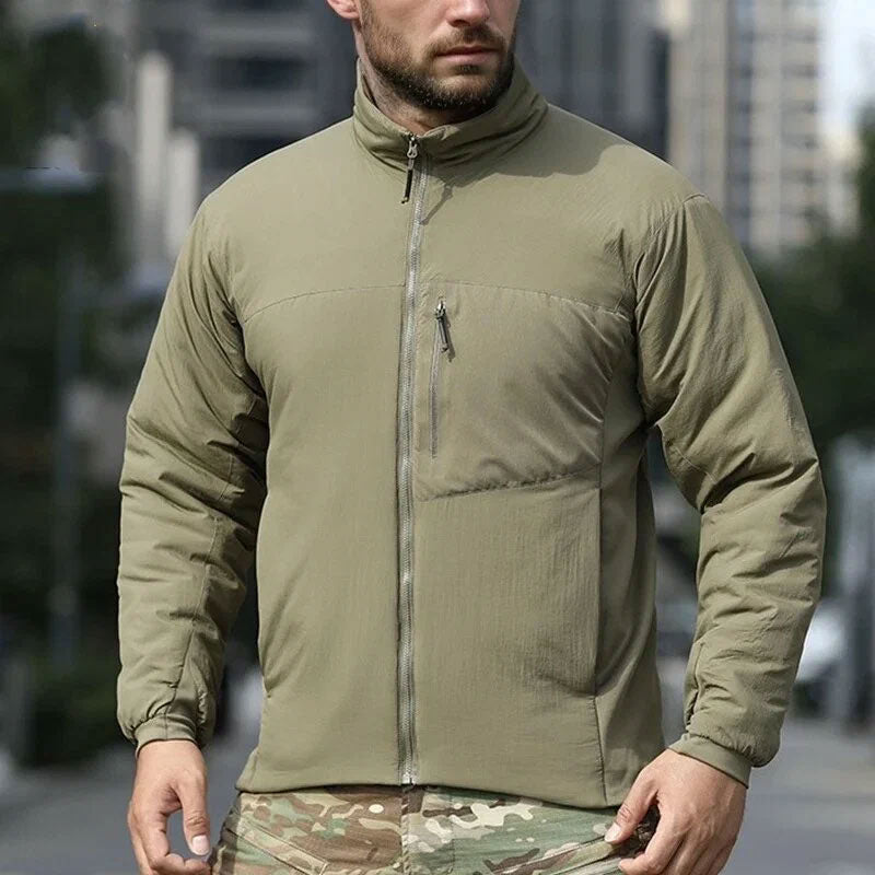 Men's Winter Warm Padded Jacket, Lightweight Hooded Tactical Parka, Outdoor Waterproof Windproof Cold-Weather Hiking Jacket.
