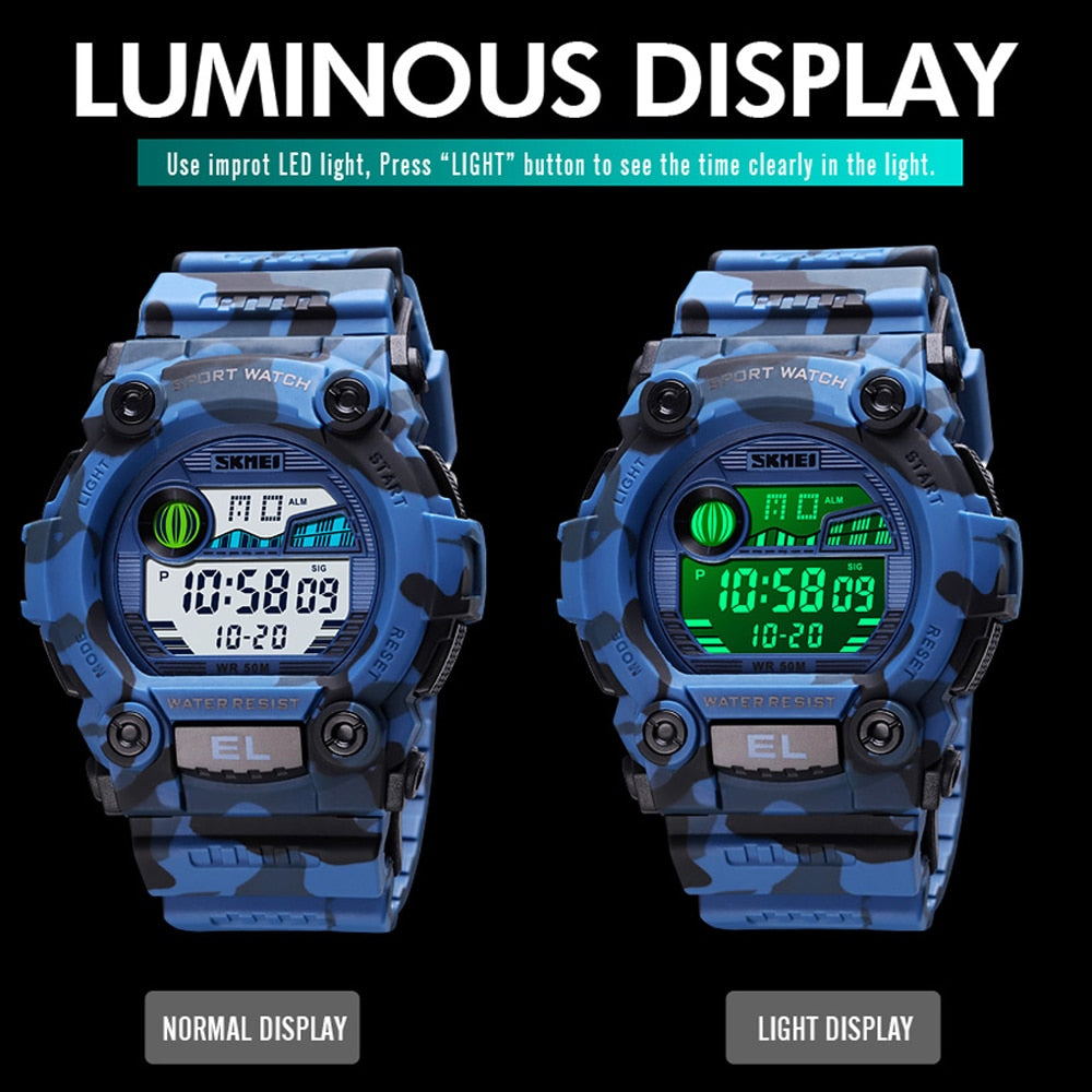 SKMEI 1633 New Men's Watches SKMEI Sports Digital Alarm LED Wristwatch For Male Gift Waterproof Electronic Women Clock Relojes Hombre