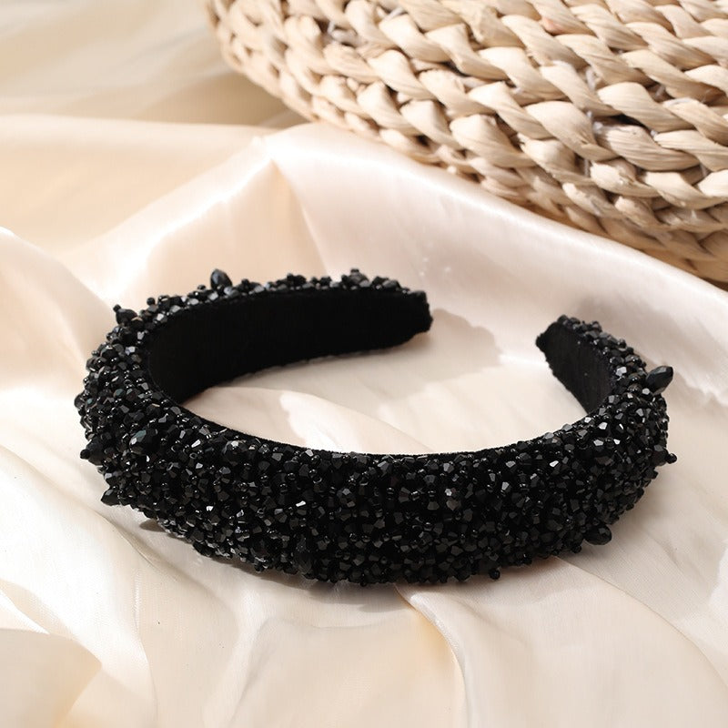 Crystal handmade beaded women's wide brimmed hair accessories
