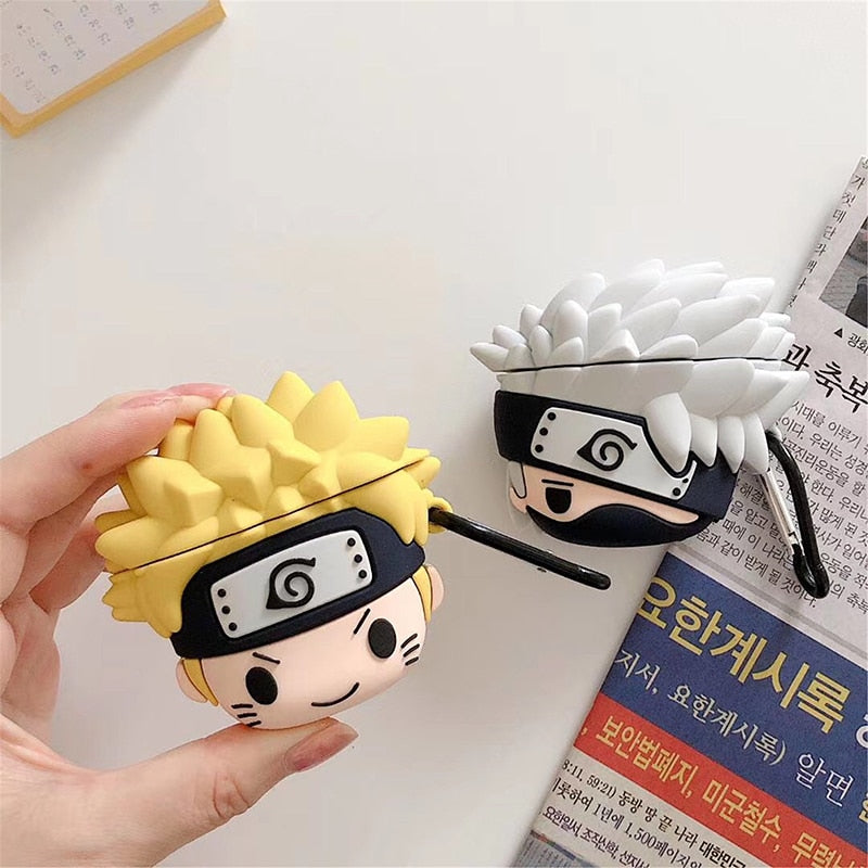 Anime Cute Q Naruto Sasuke Case For AirPods 1 2 Pro Charge Box Soft Silicone Wireless Bluetooth Earphone protective Cover Coque