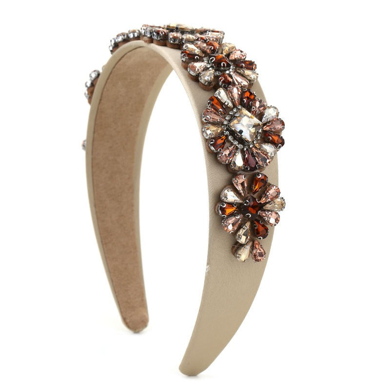 Fashionable Baroque rhinestone flower women's hair hoop hair accessories