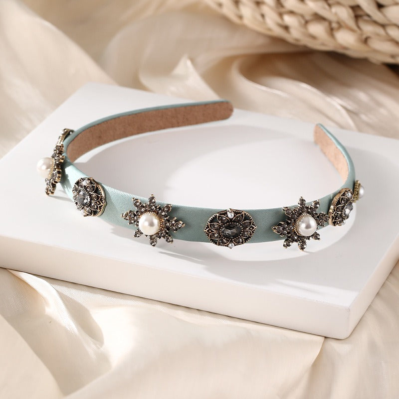 Fashion women's Baroque rhinestone pearl flower hair accessories