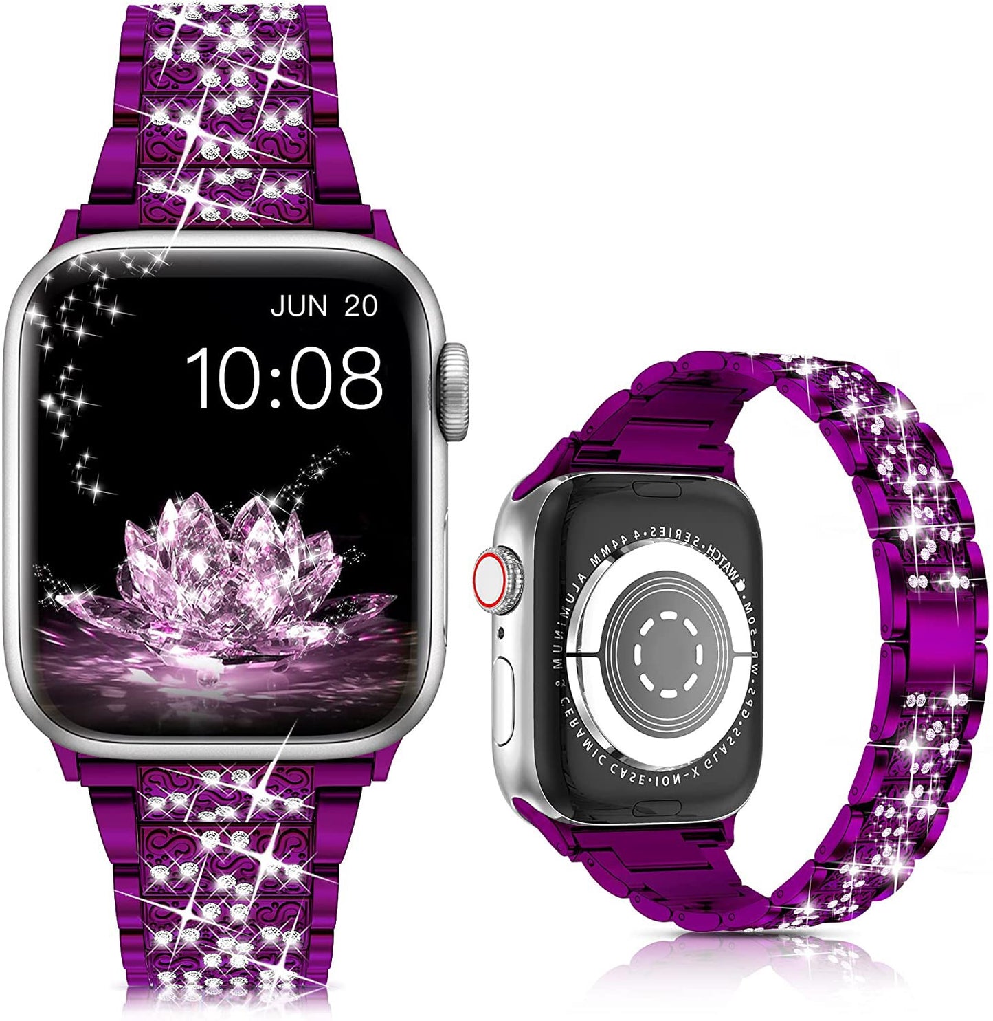 Suitable For iwatch Watchband Three Beads Diamond Inlaid Zinc Alloy Apple Watchband Apple Watchband