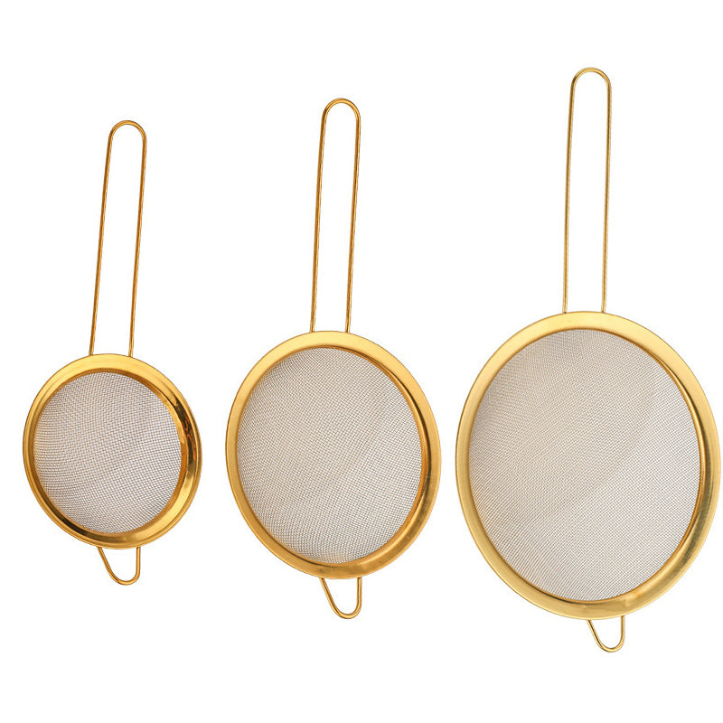 Golden Mesh Strainer Trio