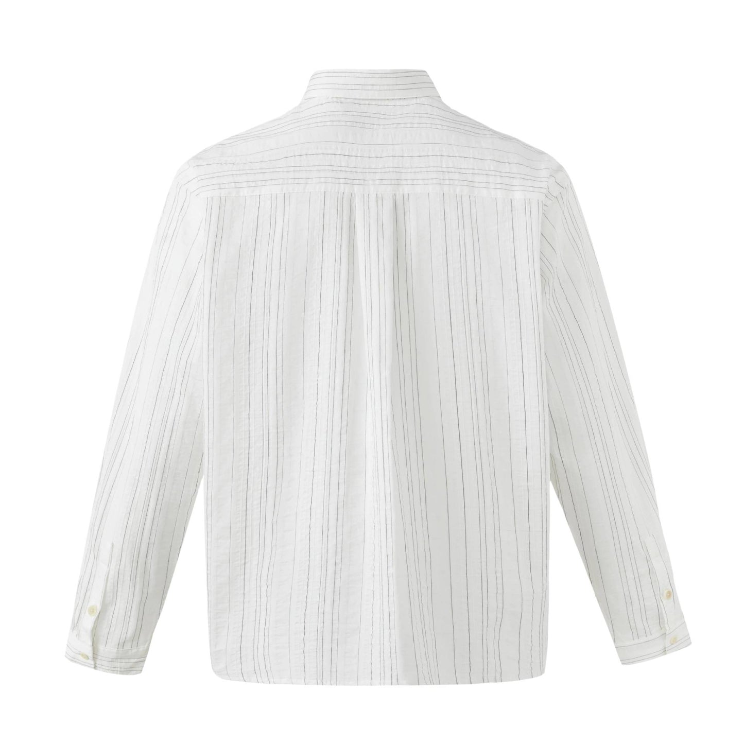 Vertical Stripe Subtle Pattern Casual Retro Long Sleeve Shirt