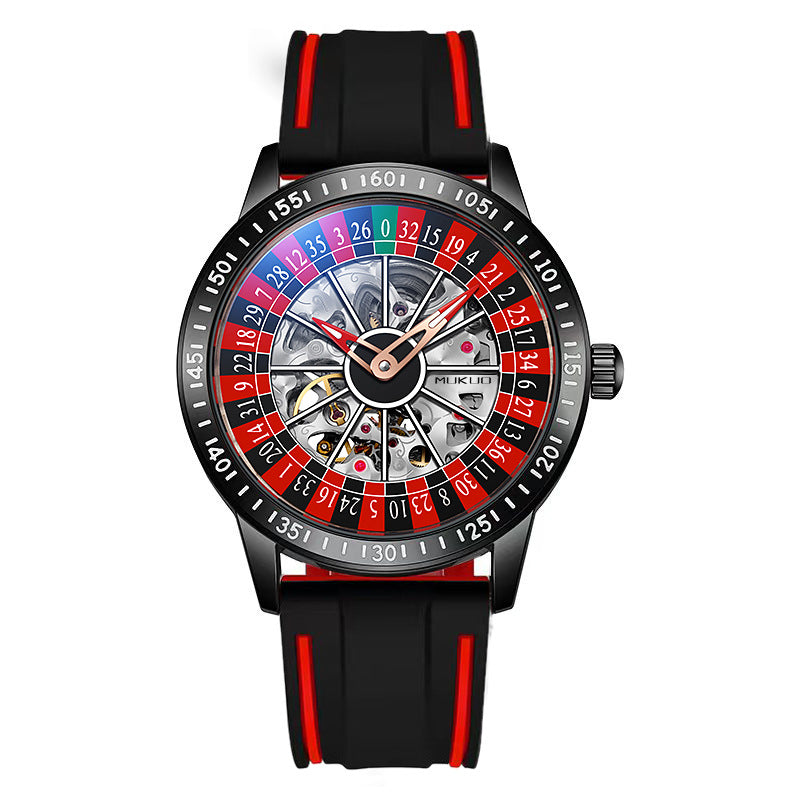 Authentic Export Wooden Wide Gamble Plate Men's Fully Automatic Mechanical Watch Waterproof Luminous Fashion Trendy Wristwatch