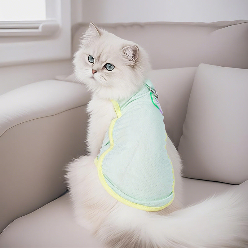 Pet Sun Protection Clothes Cool Small Dog Clothing Summer Lightweight Teddy Pomeranian Pastel Color Pet Clothing Summer