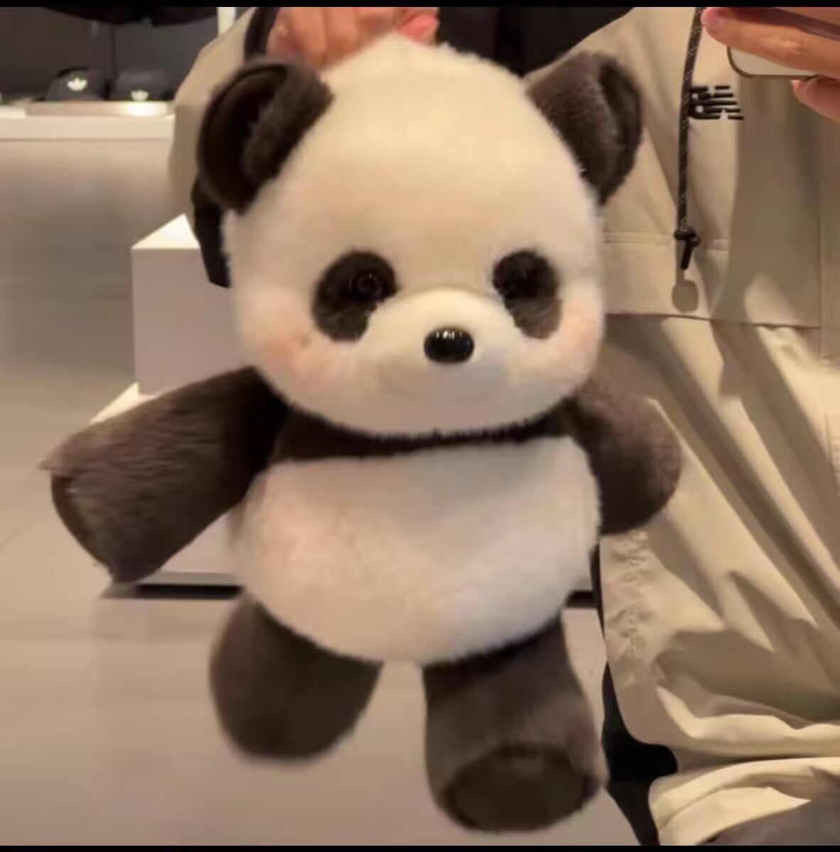 Cute Running Panda Plush Toy, Adorable Panda Stuffed Animal, Kids' Birthday Gift, Soothing Plush Doll