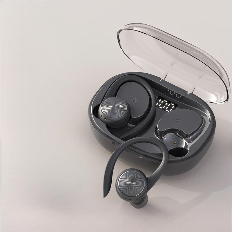 Q36TWS Sports Bluetooth Earphones Hanging Ear 5.4 Sports Sweatproof LED Digital Wireless Earphones