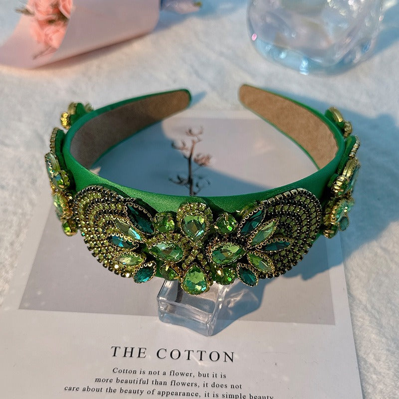 Fashionable handmade heavy craftsmanship Baroque wide edge hair accessories with diamond inlay hair accessories