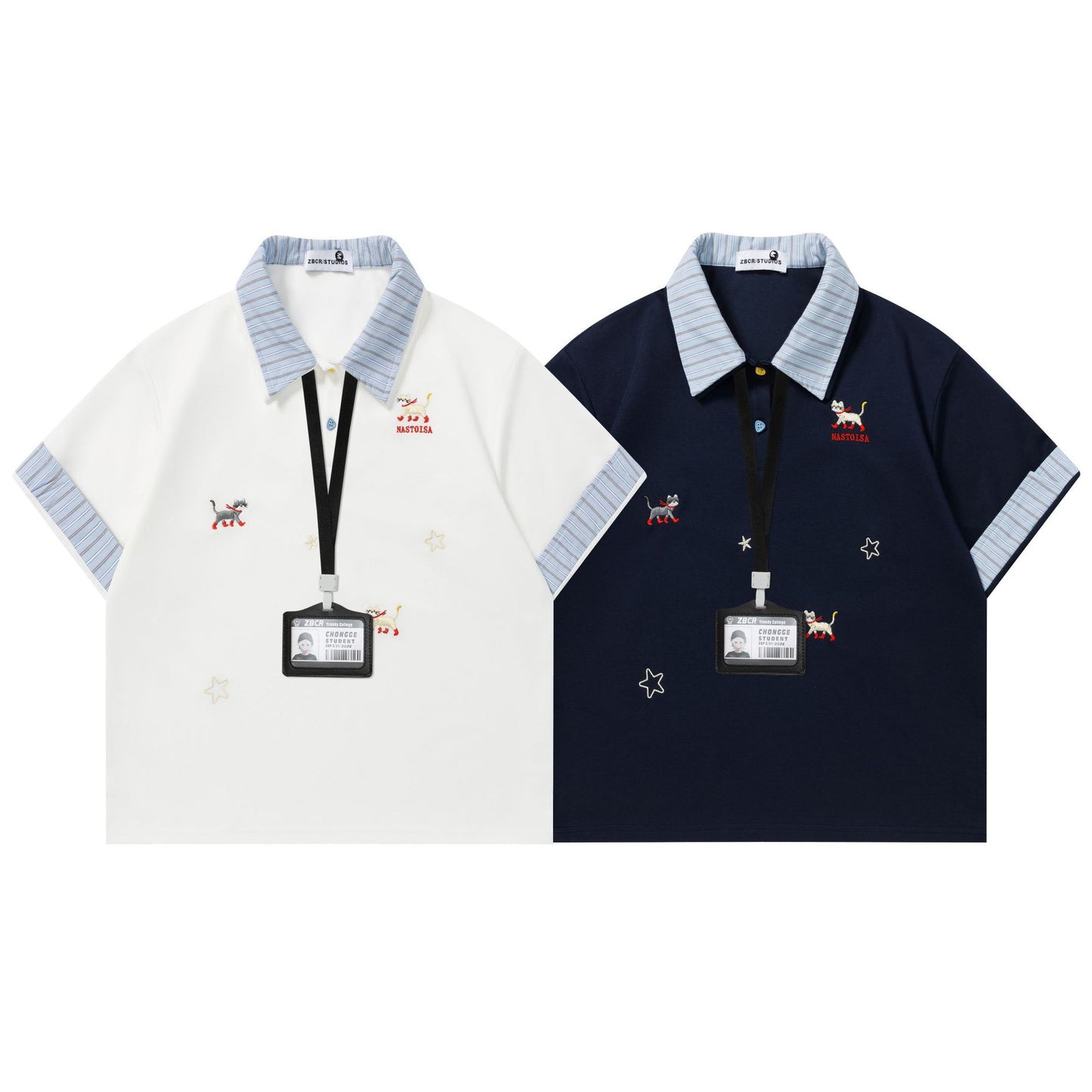 fake two-piece short sleeve