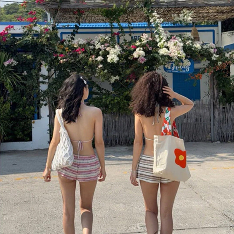 Sexy Separated Two-Piece, Striped Briefs, Small Bust Friendly