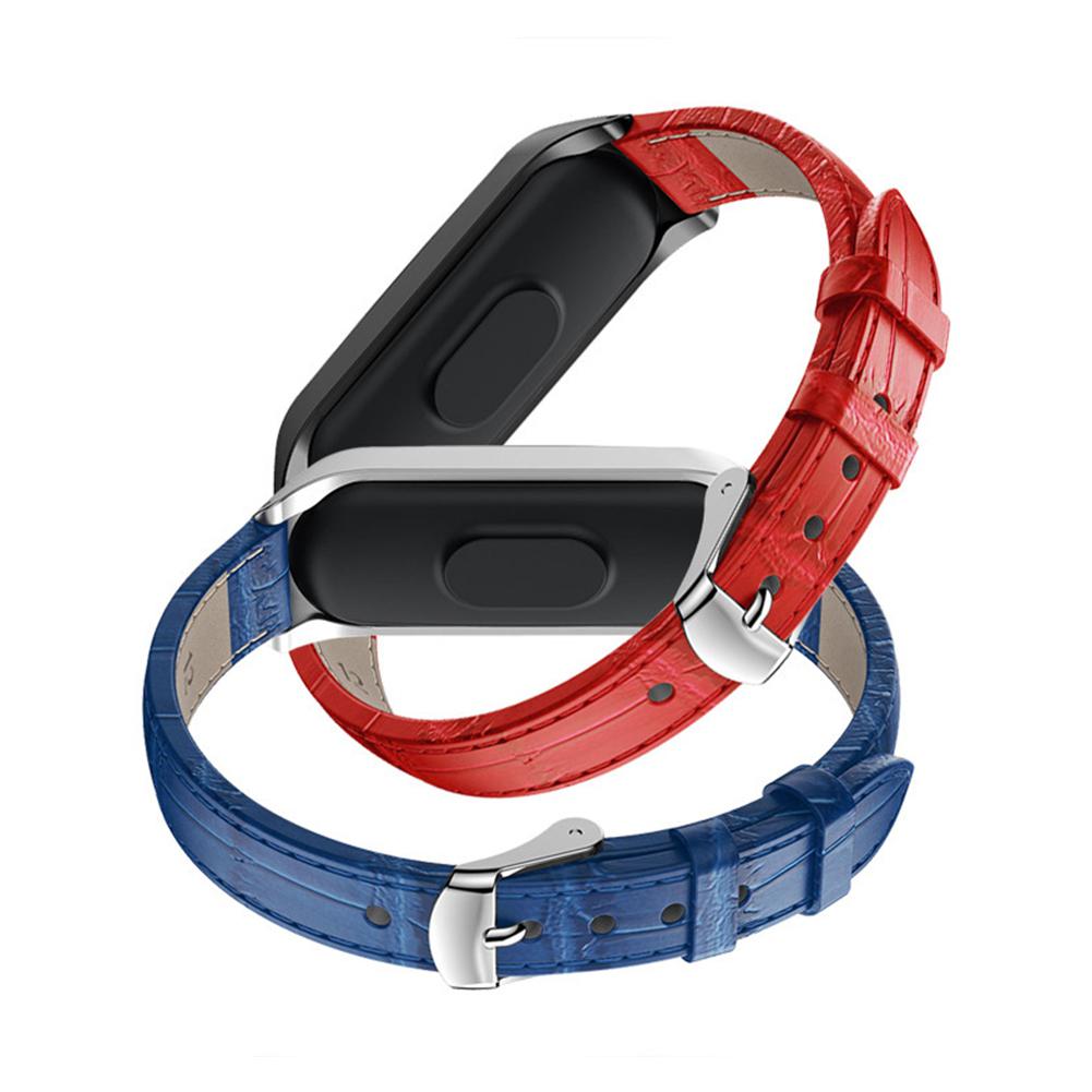 Yiwa For Millet Mi-band 3/4 PU Wrist Band Bracelet Strap+Metal Case Millet 3 Wrist Strap Protection