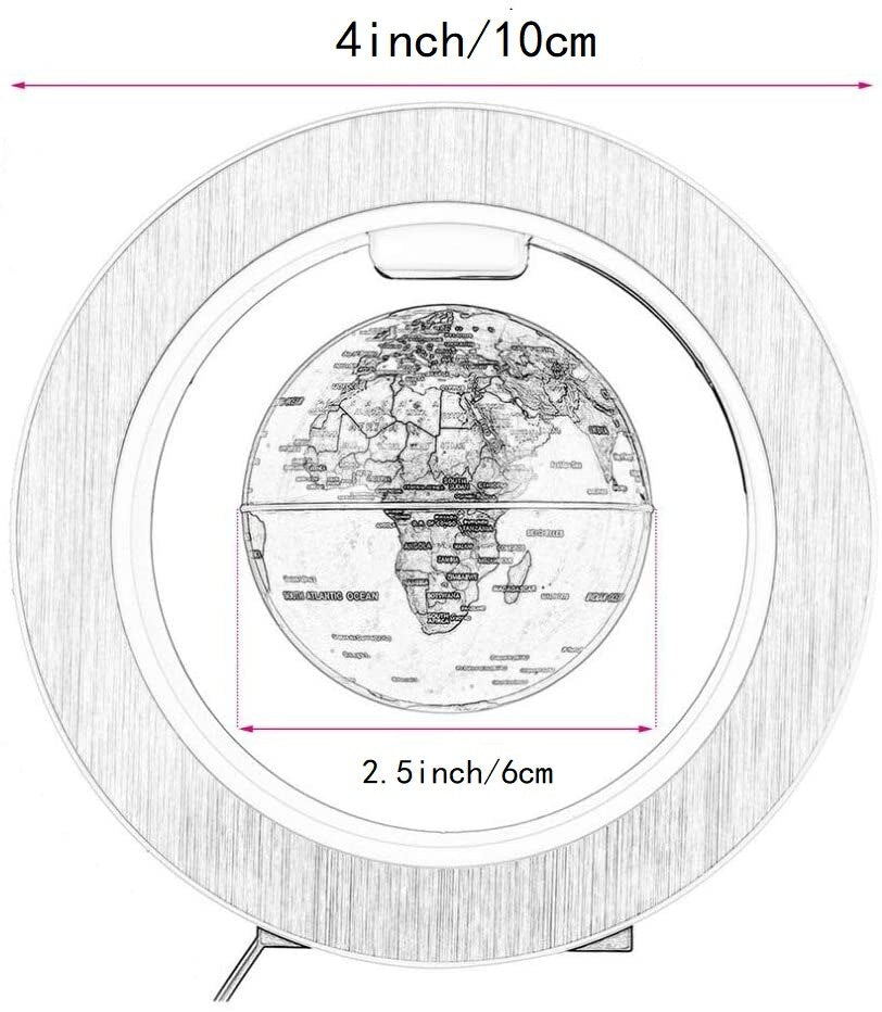 SYEZYO Magnetic Levitation Floating World Map LED Light Globe 2 in 1 Anti Gravity Suspending in The Air Decoration Gadget
