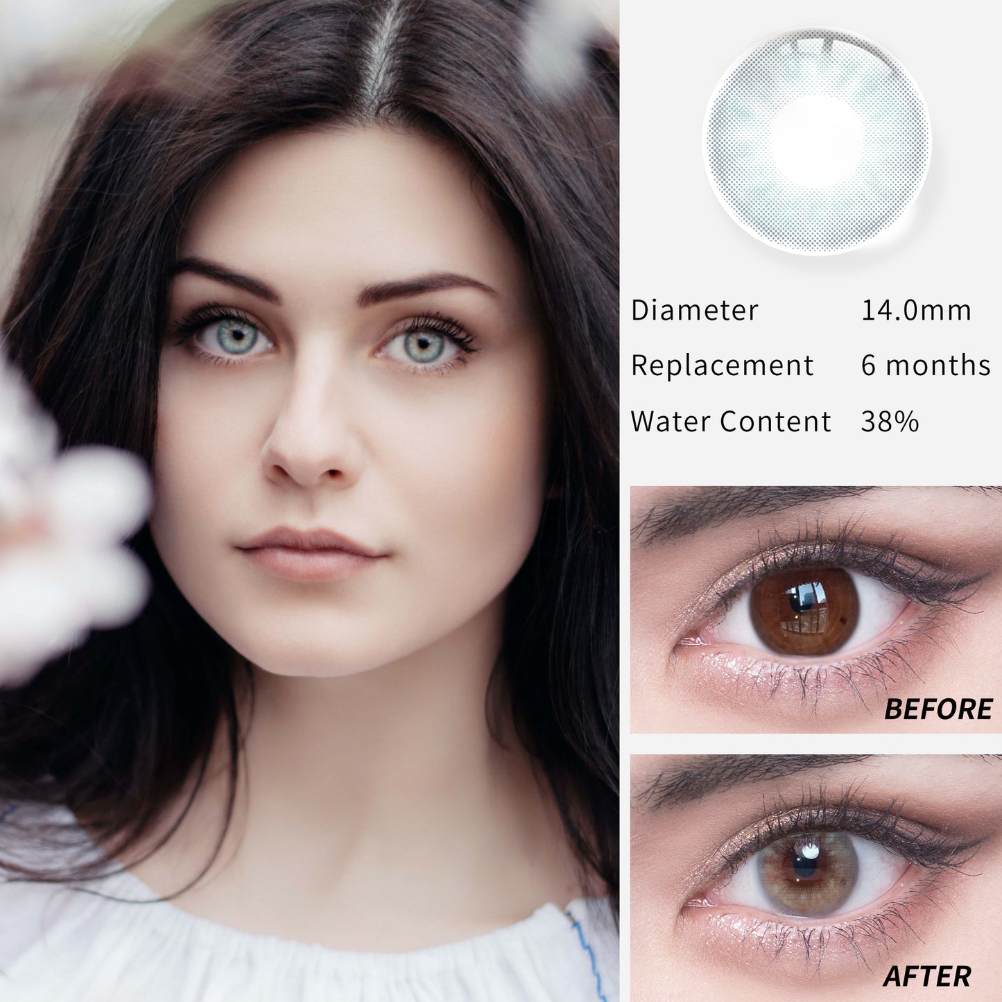 1Pcs  FDA Certificate Eyes Beautiful Pupil Colorful Girl Cosplay Contact Lenses