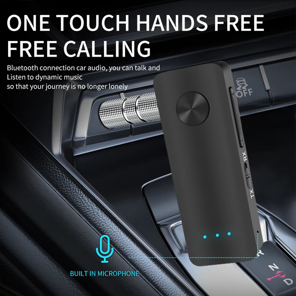 T66 AUX Bluetooth 5.0 Adapter Car Bluetooth Receiver Transmitter 2-in-1 Wireless Audio
