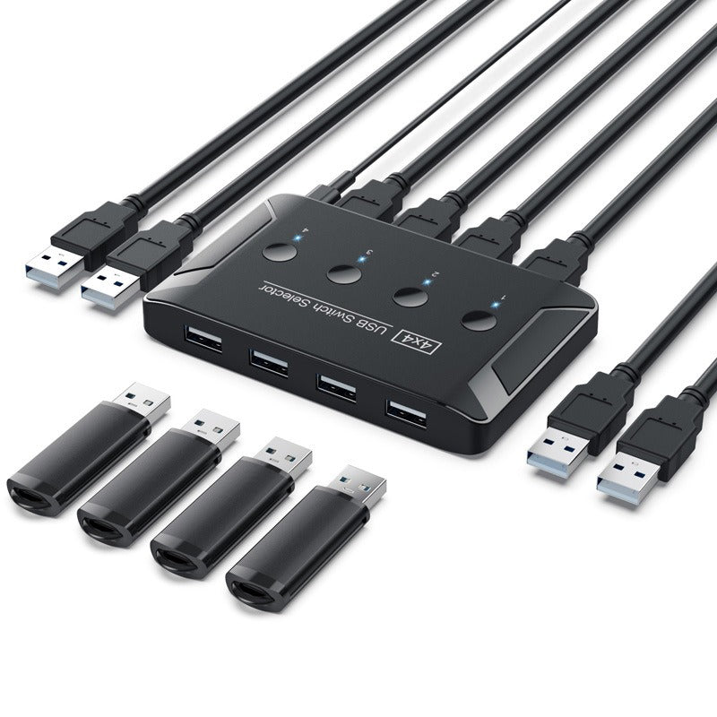 USB 2.0 Switch 4-in-4-out 4-port USB Keyboard Mouse Printer Shared Printer Switch