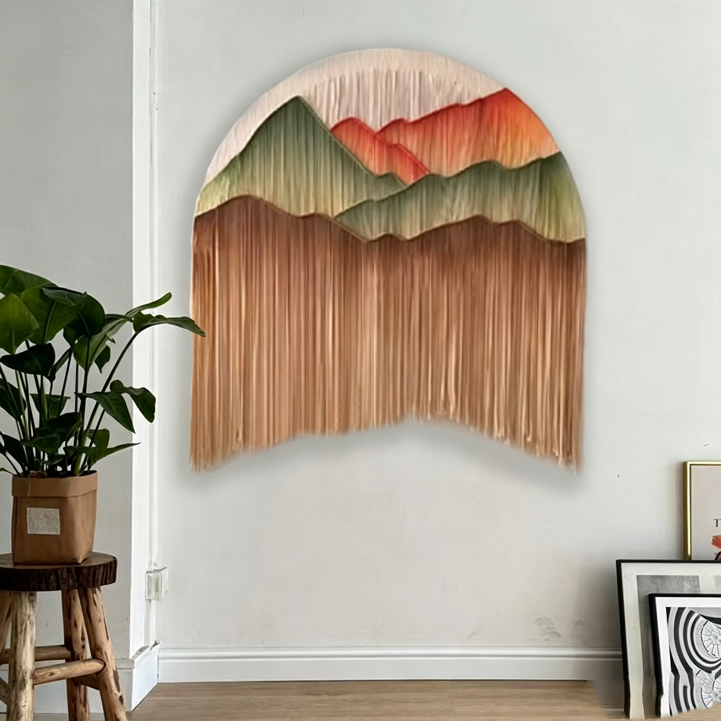 Handwoven circular tapestry decoration