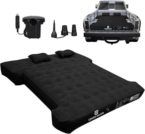 Umbratuo inflatable mattress is suitable for 6-6.6 foot full-size card lathes, inflatable pickup truck air cushions with pumps,