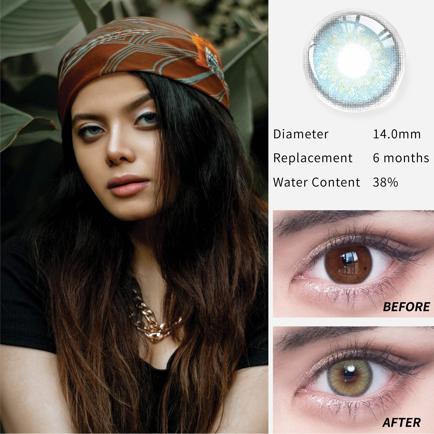 1Pcs FDA Certificate Eyes Beautiful Pupil Colorful Girl Cosplay Contact Lenses
