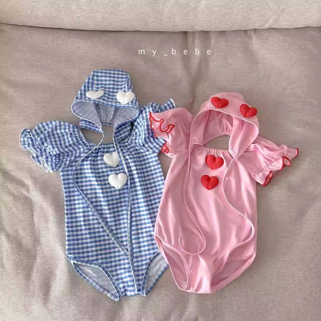 One-piece checkered swimsuit