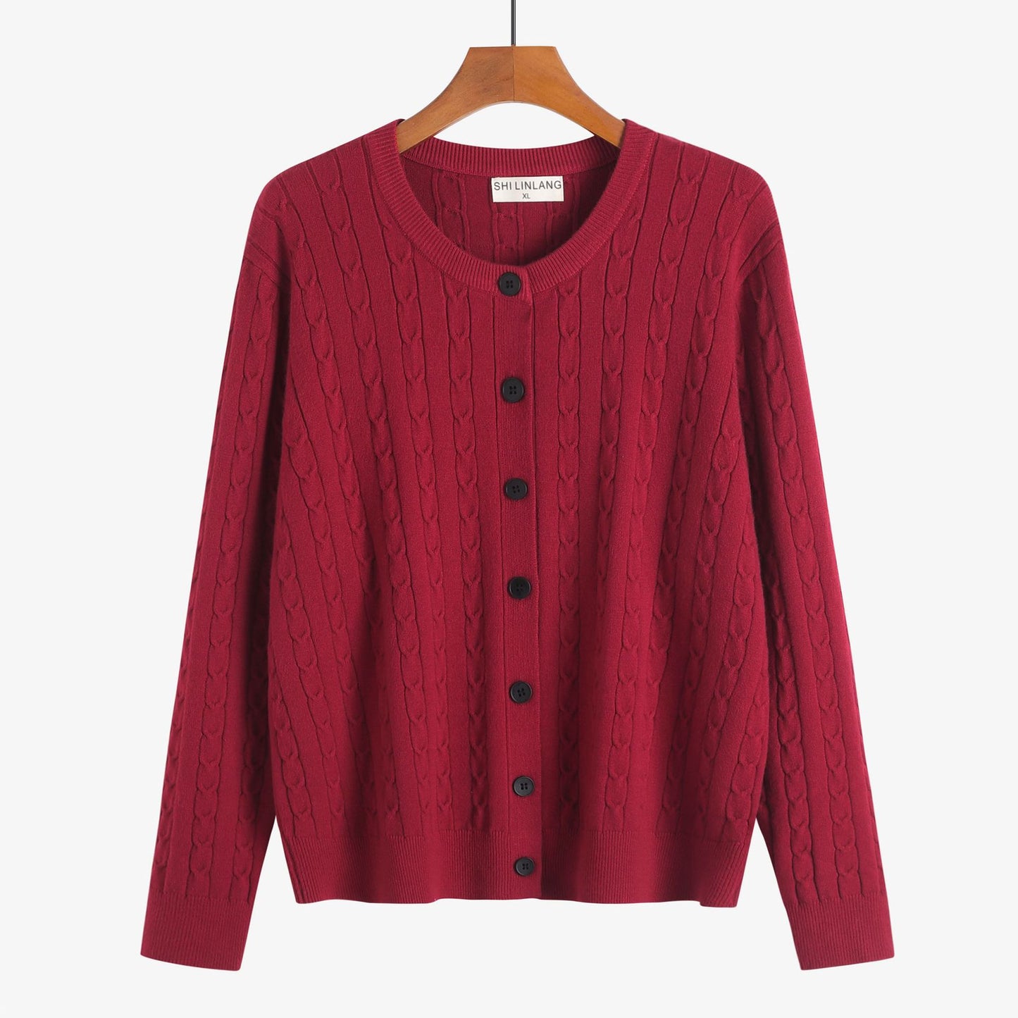 Retro Style Knit Cardigan Sweater Coat for Women, Casual Office Wear, Oversized Fit, Long Sleeve, Pullover Design