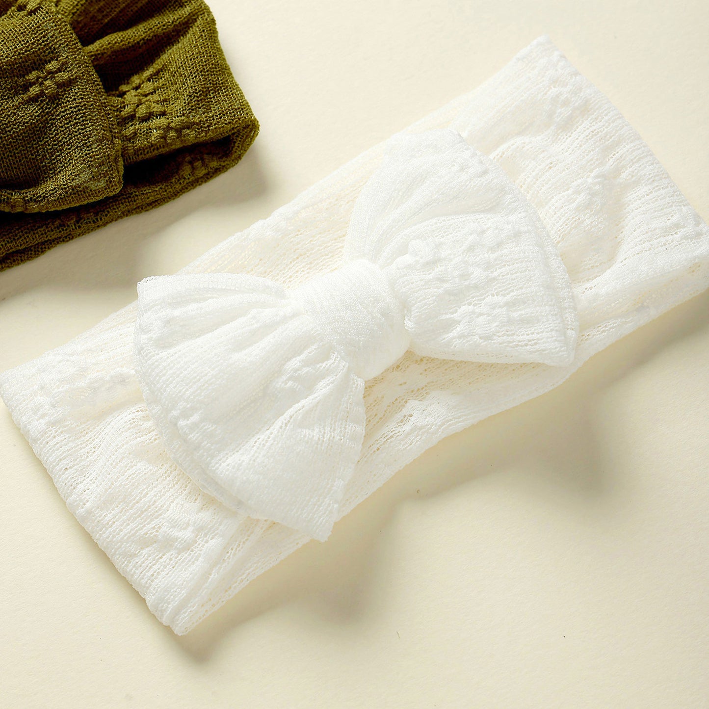 Children's hair accessories baby double layered bow lace mesh bow headband