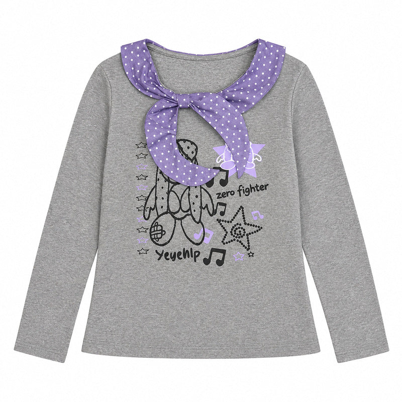 Cute note star long sleeved top