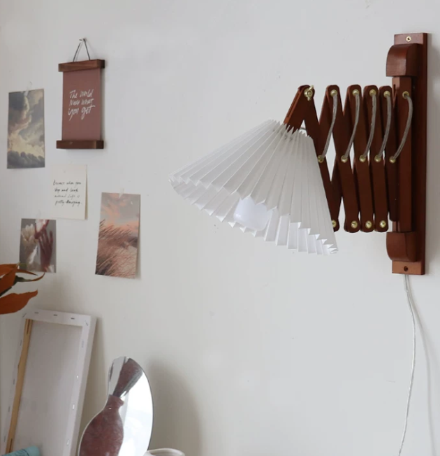 Medieval-style wall lamp, retro telescopic reading desk lamp for study, living room, and bedroom
