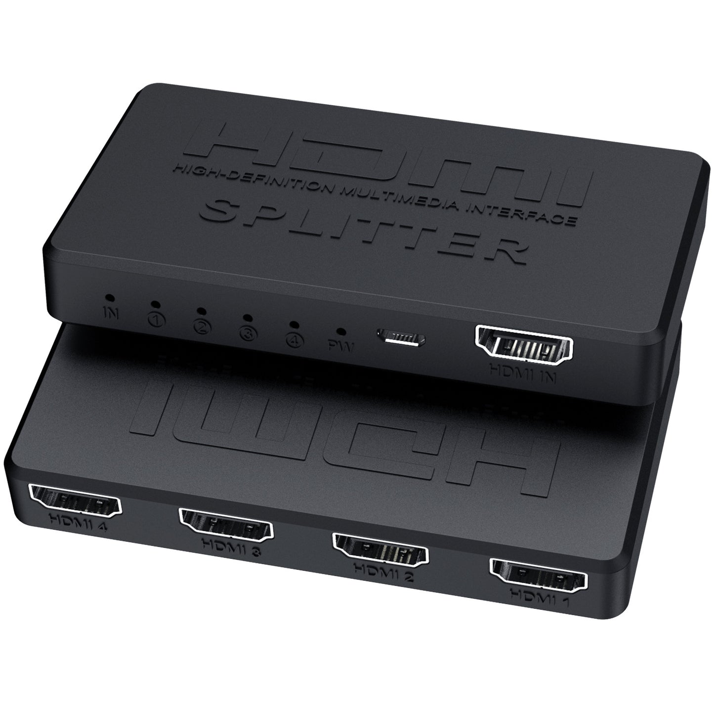 HDMI splitter 1/4 4K mini HDMI 1/4 splitter HD video on screen