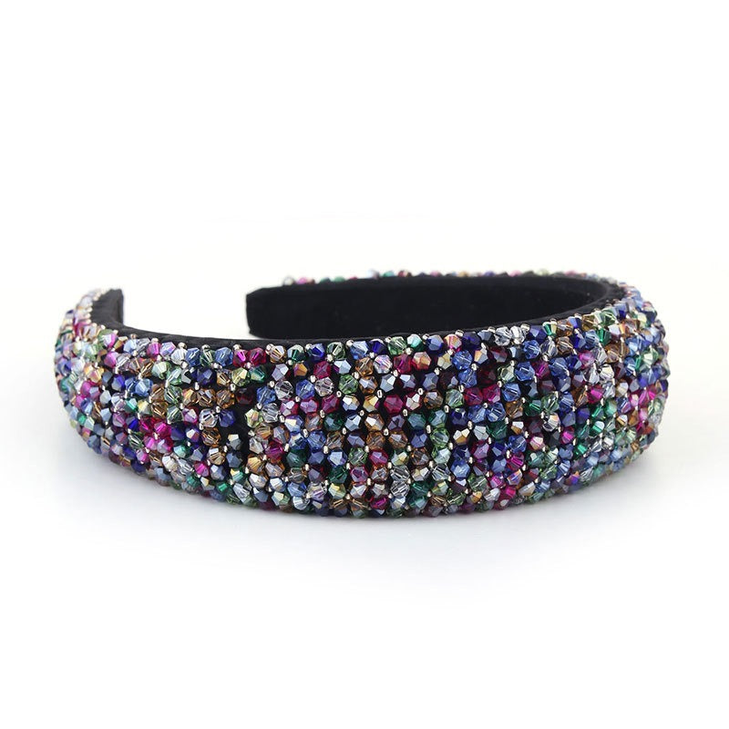 Fashionable full set glass crystal headband for women's temperament washing headwear