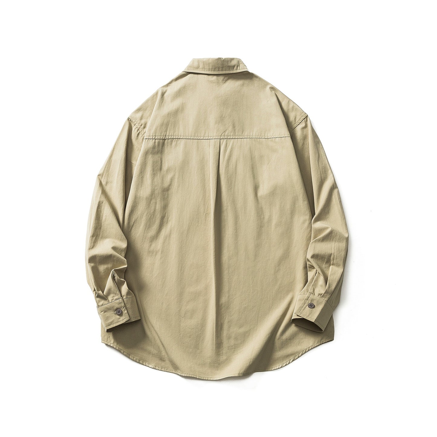Design Solid Color Loose Fit Long Sleeve Workwear Shirt