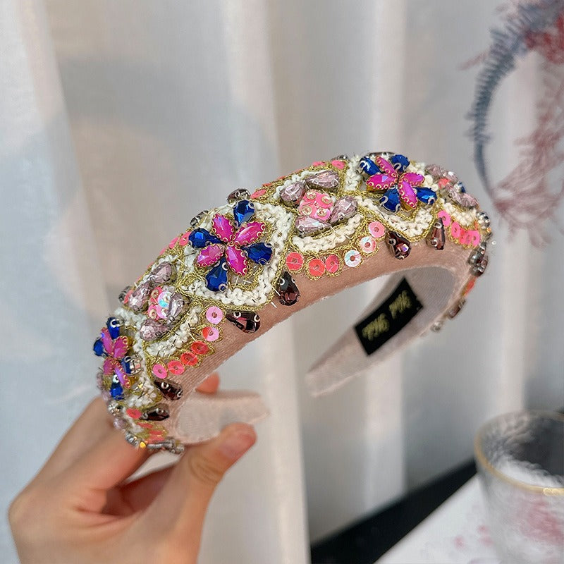 Baroque full set rhinestone handmade headband for women's hair band