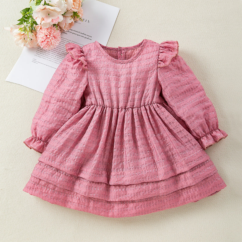 Charming Princess Dress for Girls Long SleeveFlutter Sleeve