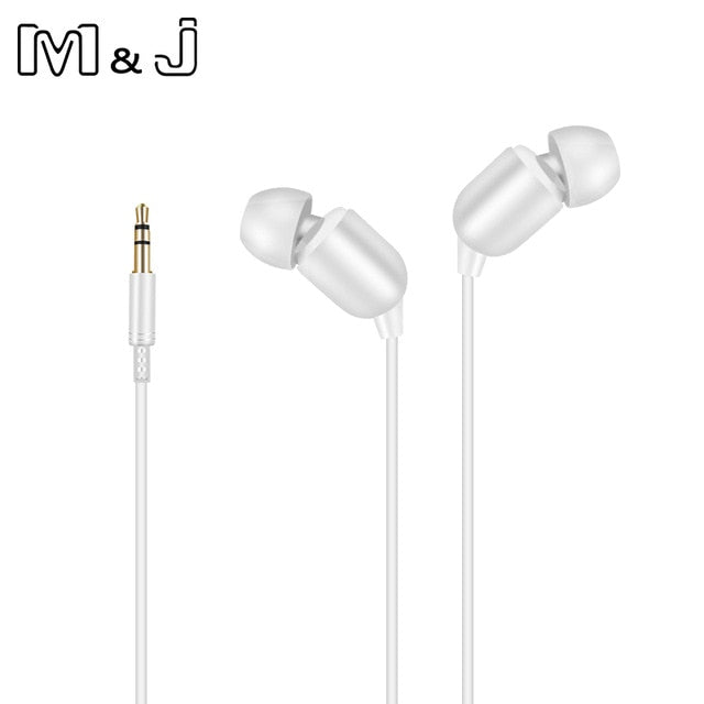 M&J 3M Earphone Monitor Headphones With Long Wire 3.5mm Gilded HiFi Stereo Universal Auricular For iPhone Huawei Xiaomi Computer